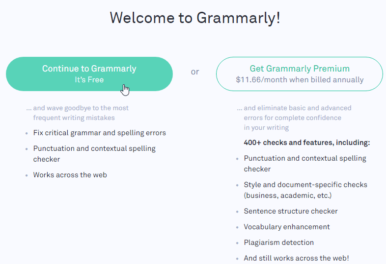 free vs paid version of grammarly